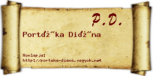 Portéka Diána névjegykártya